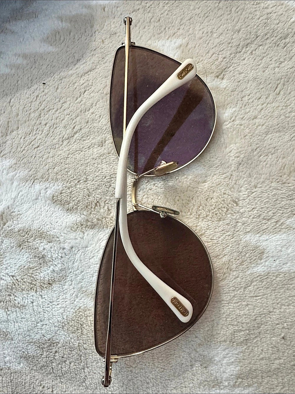 TOM FORD Anais Sunglasses Brown & White